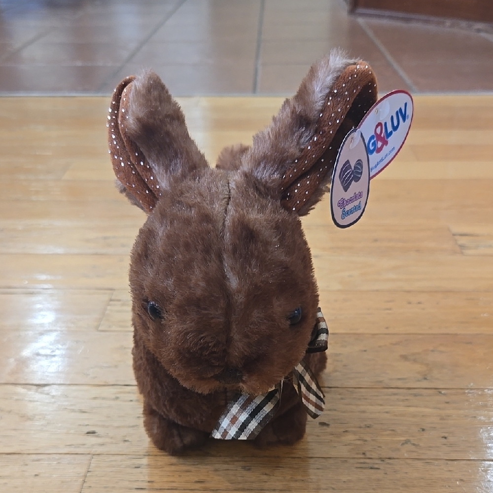 The Original Chocolate Bunny Rabbit Plush 8" Stiffed Animal Toy Chocolate Scent